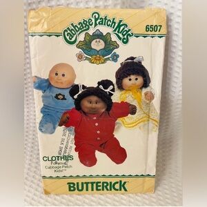 Cabbage Patch Kids Butterick sewing pattern UNCUT 6507 doll clothes VTG